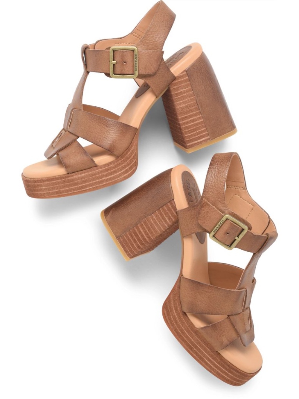 Summer ready tan kork platform sandals